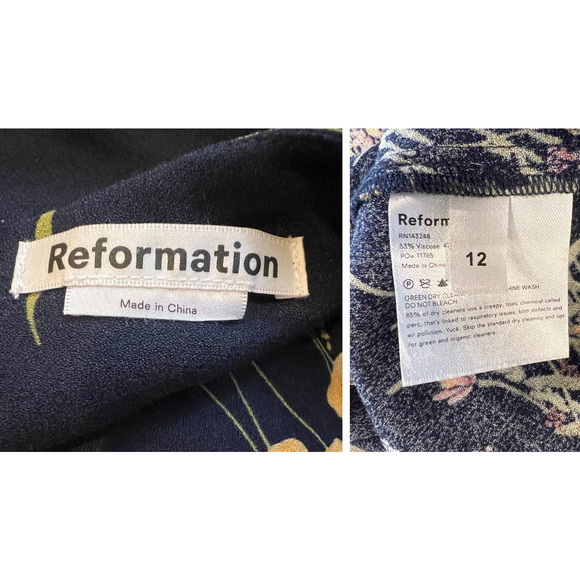 REFORMATION Wallflower Long Sleeve Midi Dress (12) - Picture 8 of 9